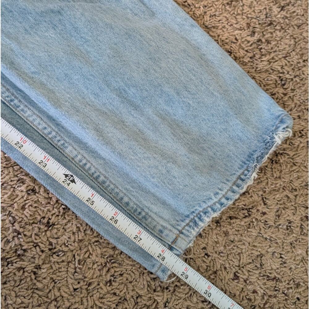 Agolde Light Blue Criss Cross Wired Cotton High-rise Straight Jeans, size 30 - Picture 6 of 10